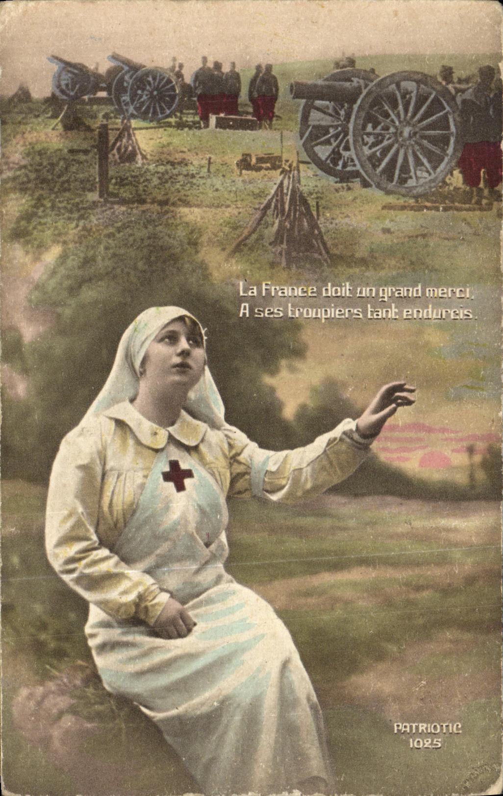 VINTAGE POSTCARD Fantasy Militaria Nurse