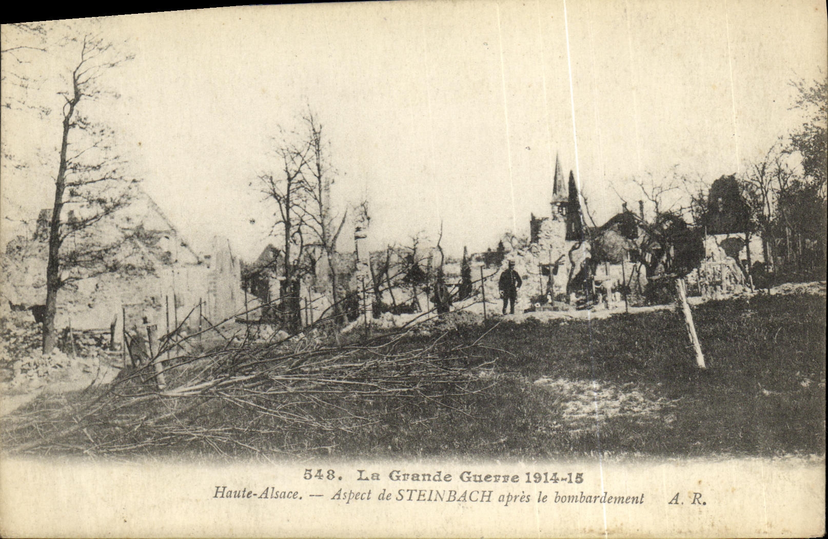 VINTAGE POSTCARD Aspect of Steinbach after the Militaria bombardment