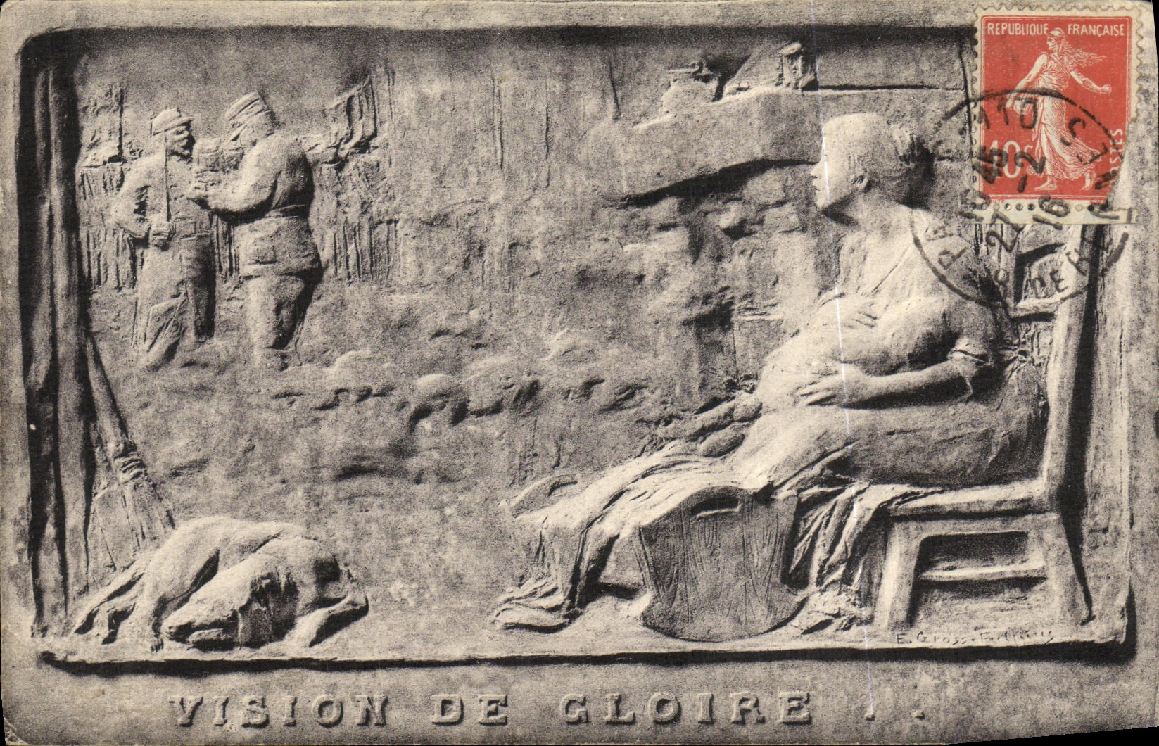 VINTAGE POSTCARD Vision Of Militaria Glory