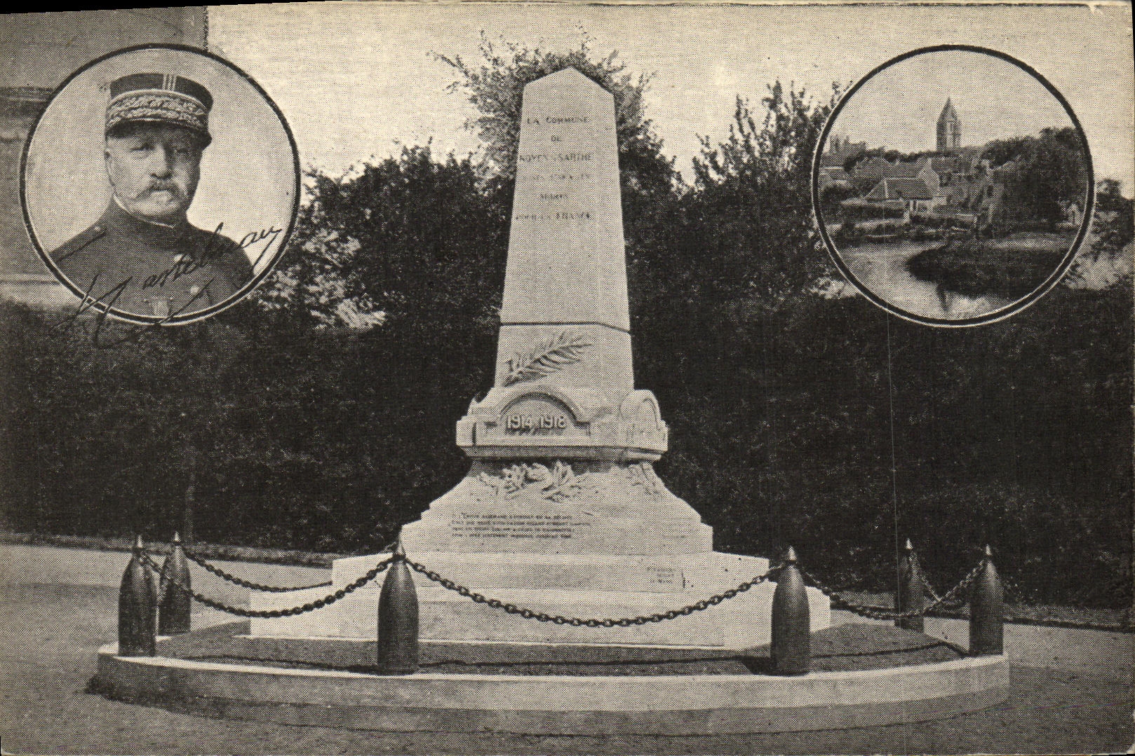 VINTAGE POSTCARD With died of Noyen Militaria