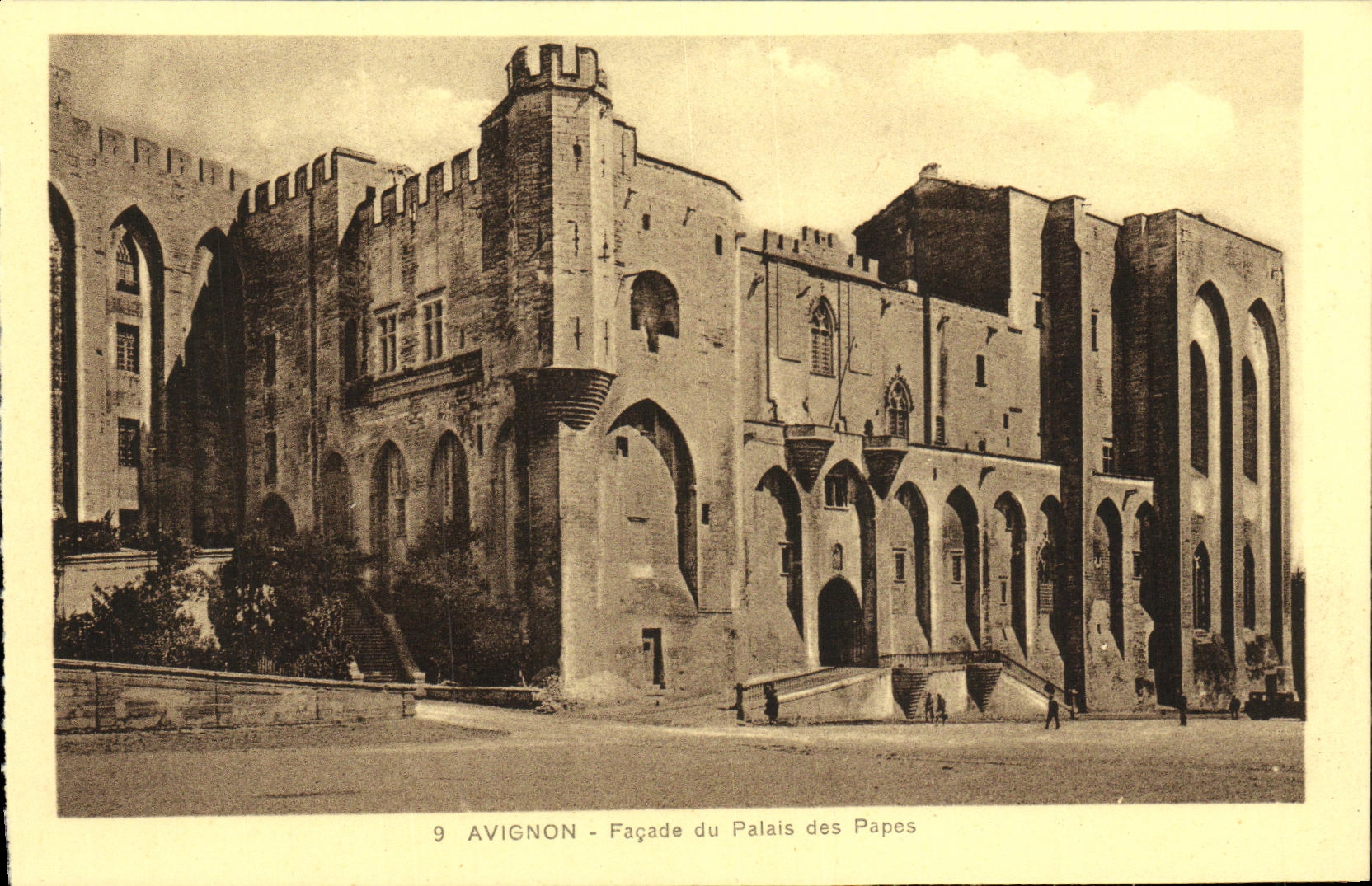 Ataque frontal de Avignon de la POSTAL de la VENDIMIA del paladar de los papas