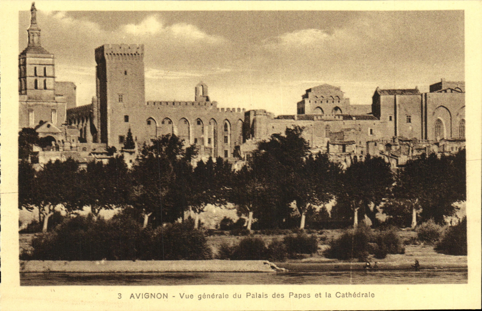 Opinion de Avignon de la POSTAL de la VENDIMIA del paladar de los papas y de la catedral