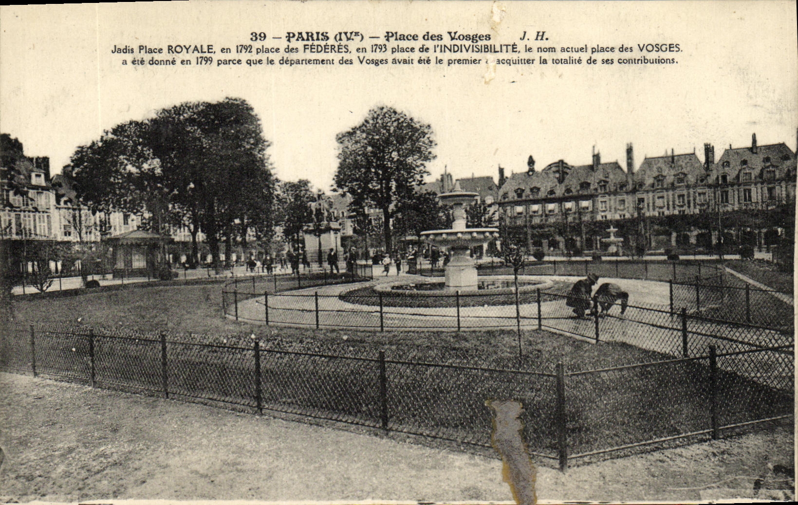 VINTAGE POSTCARD Paris Places from the Vosges