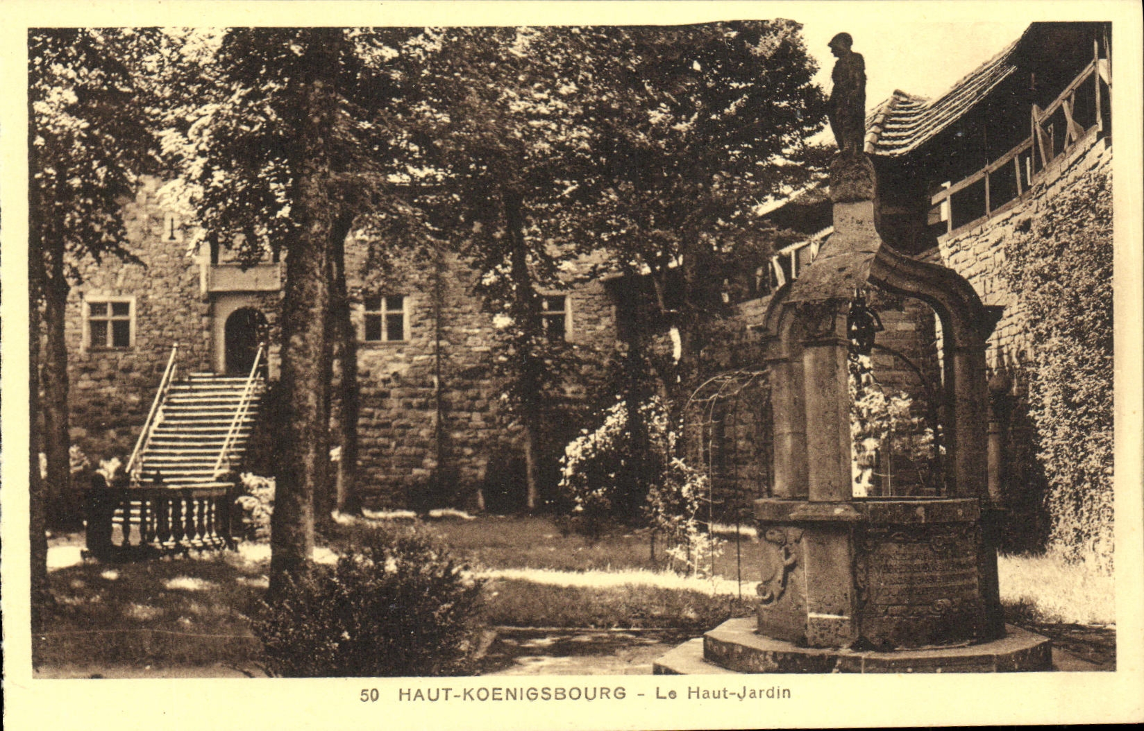 VINTAGE POSTCARD High Koenigsbourg the High Garden