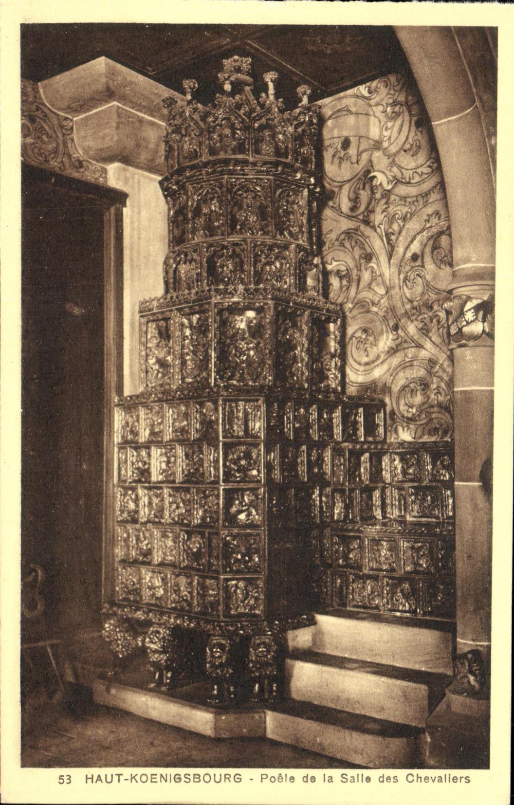 VINTAGE POSTCARD High Koenigsbourg Frying pan of the Room of the Knights