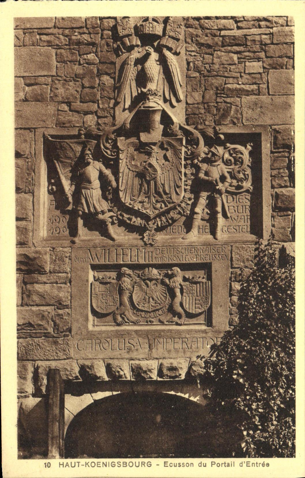 VINTAGE POSTCARD High Koenigsbourg Escutcheon of the Gate D Entered