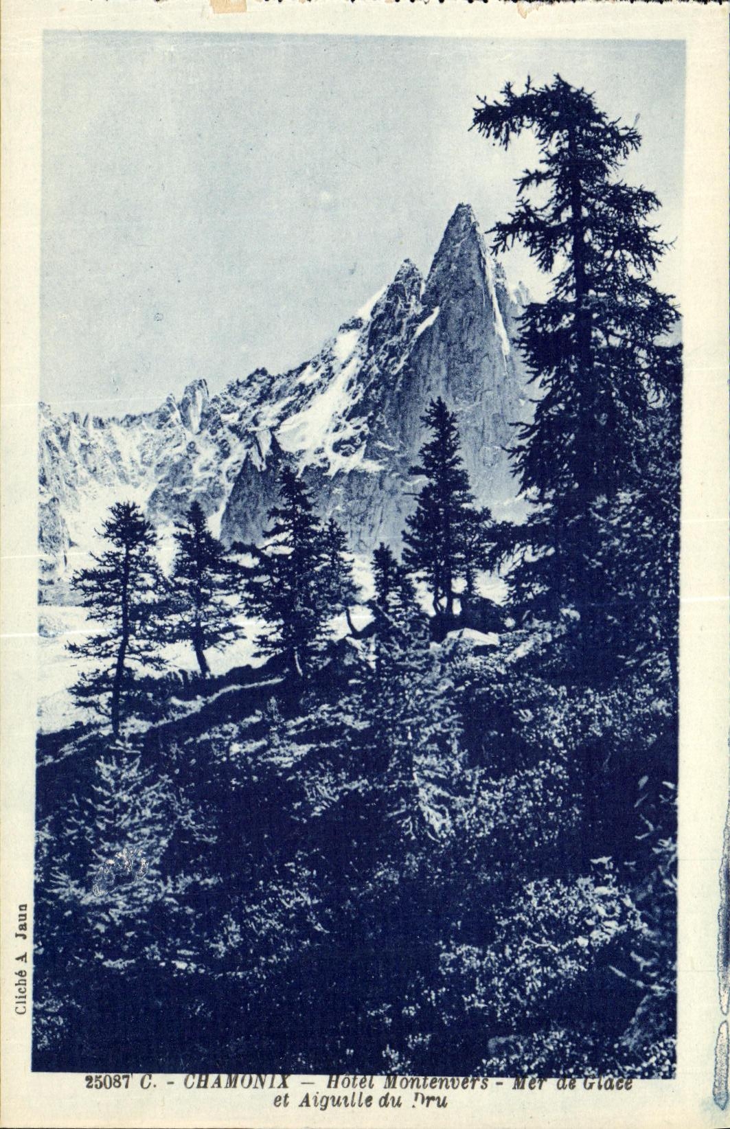 VINTAGE POSTCARD Chamonix Hotel Montenvers Sea of and Switches Thickly