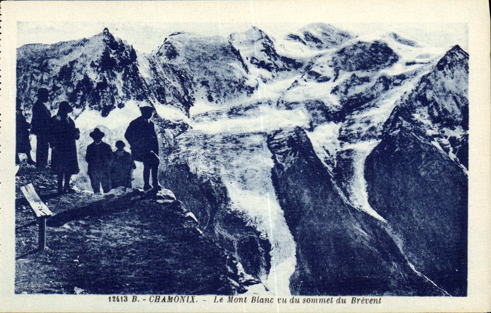 VINTAGE POSTCARD Chamonix the Mont Blanc seen of the Summit of Brevent