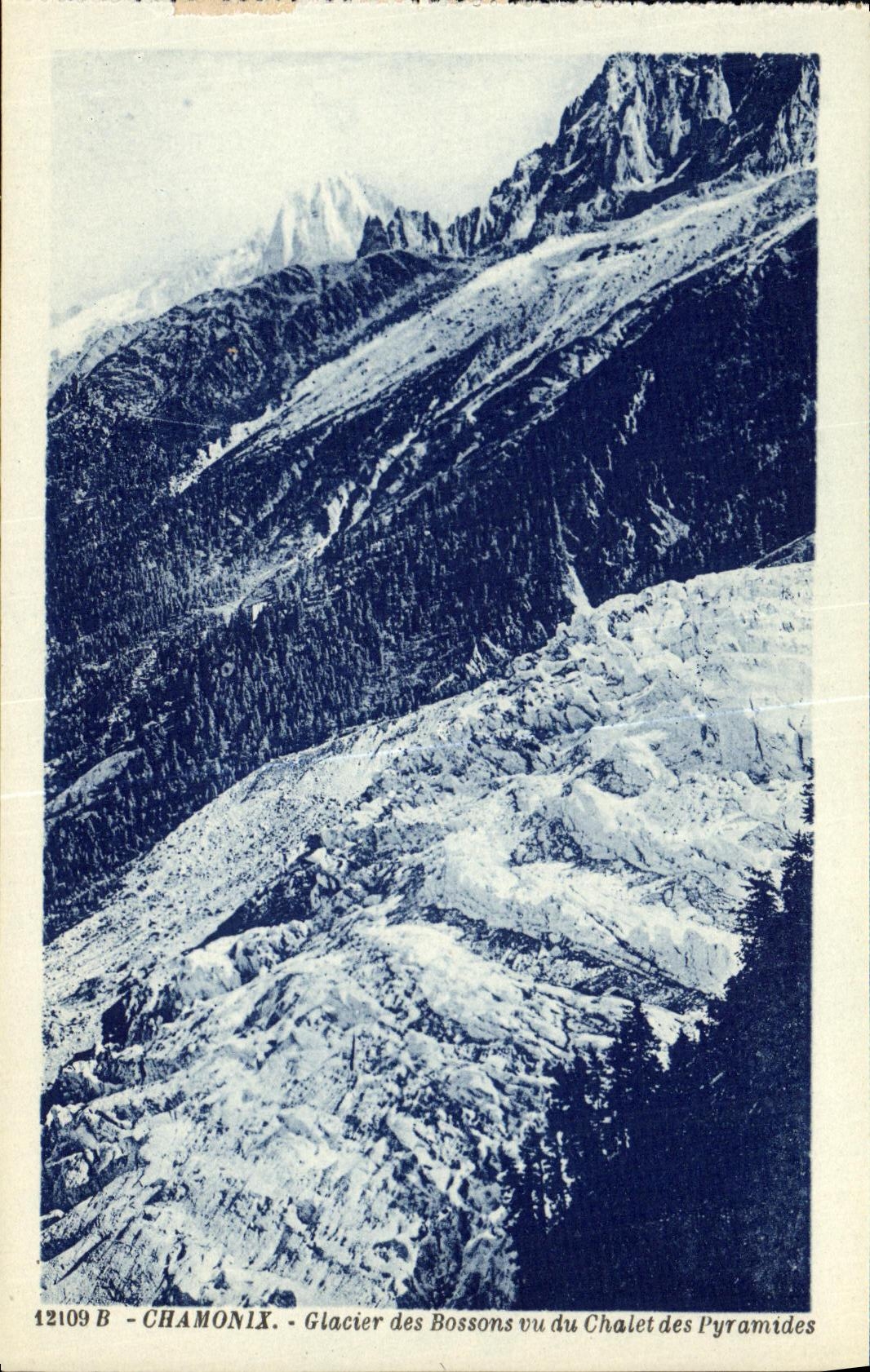 VINTAGE POSTCARD Chamonix Glacier of Let us work Seen of Chatet of the Pyramids