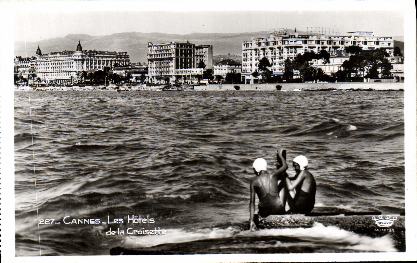 VINTAGE POSTCARD Cannes Hotels of the Small cross