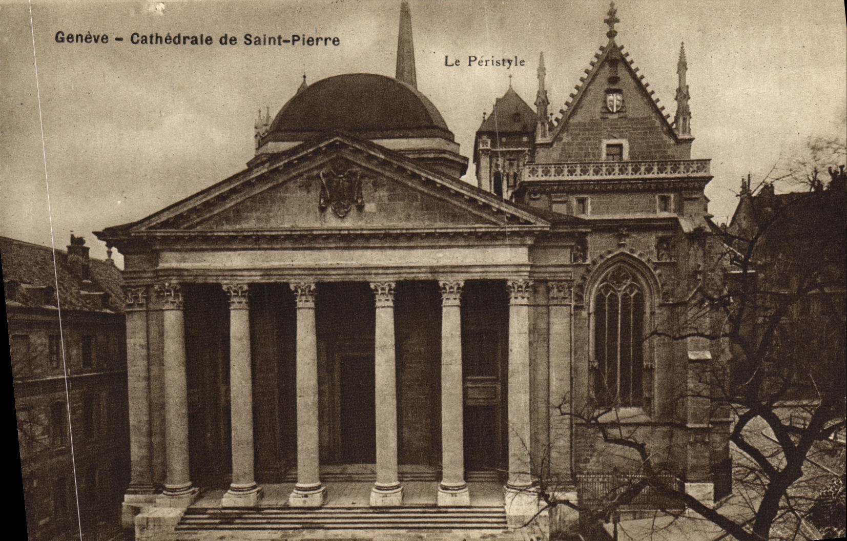 VINTAGE POSTCARD Geneva Cathedral of Saint Pierre