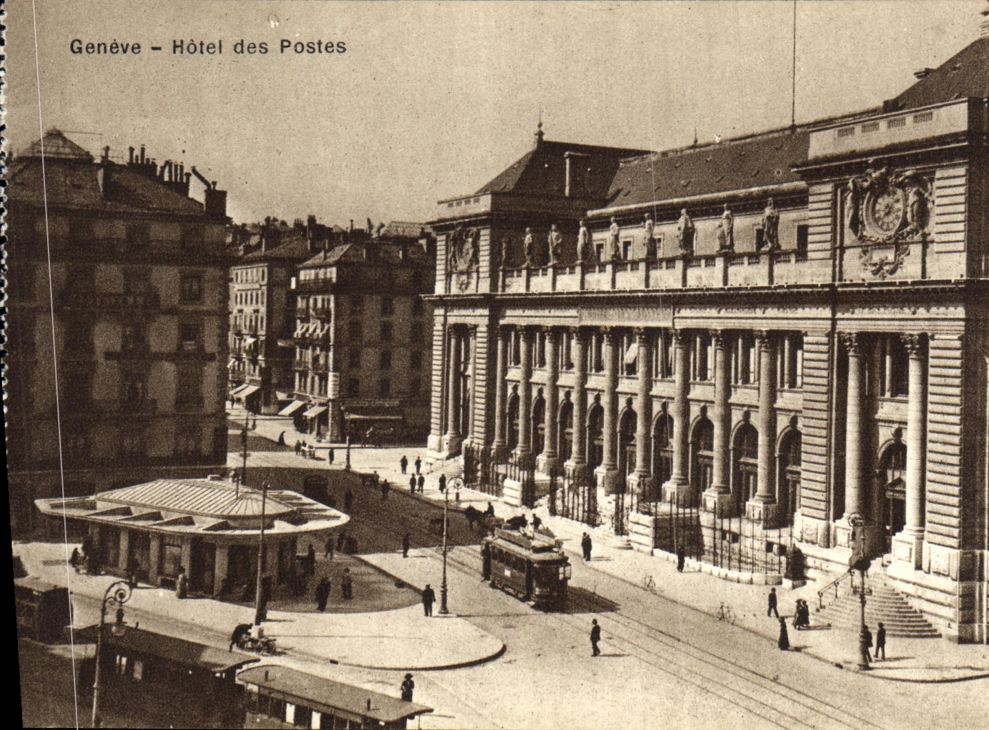 VINTAGE POSTCARD Geneva Post office building
