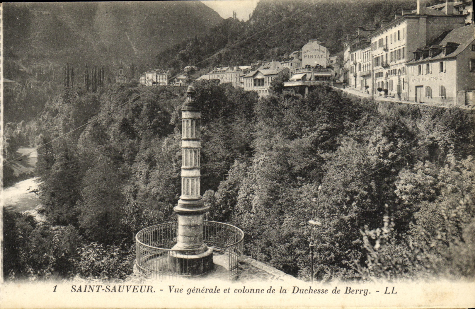 VINTAGE POSTCARD Luz View and Column of Duchess of Berry