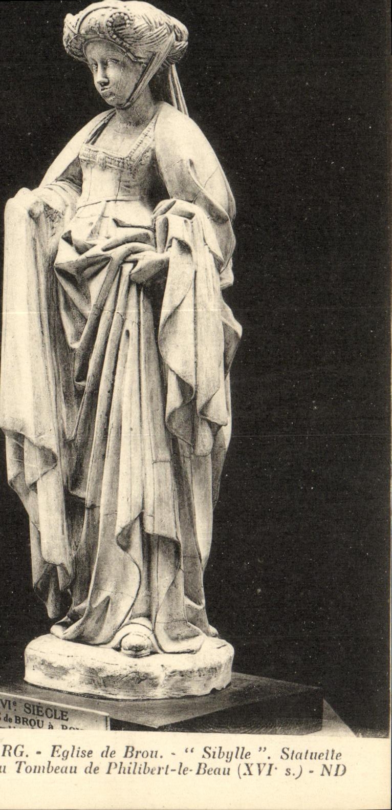 CPA Bourg Eglise de Brou Sibylle Statuette du tombeau de Philibert le Beau
