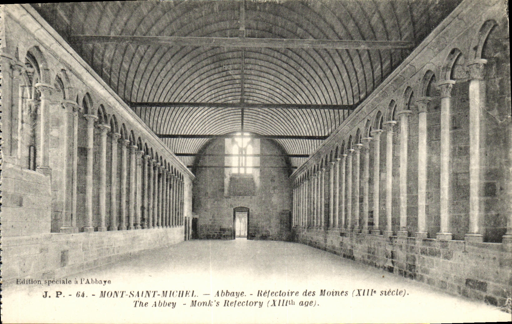 CPA Mont Saint Michel Abbaye Refectoire des Moines