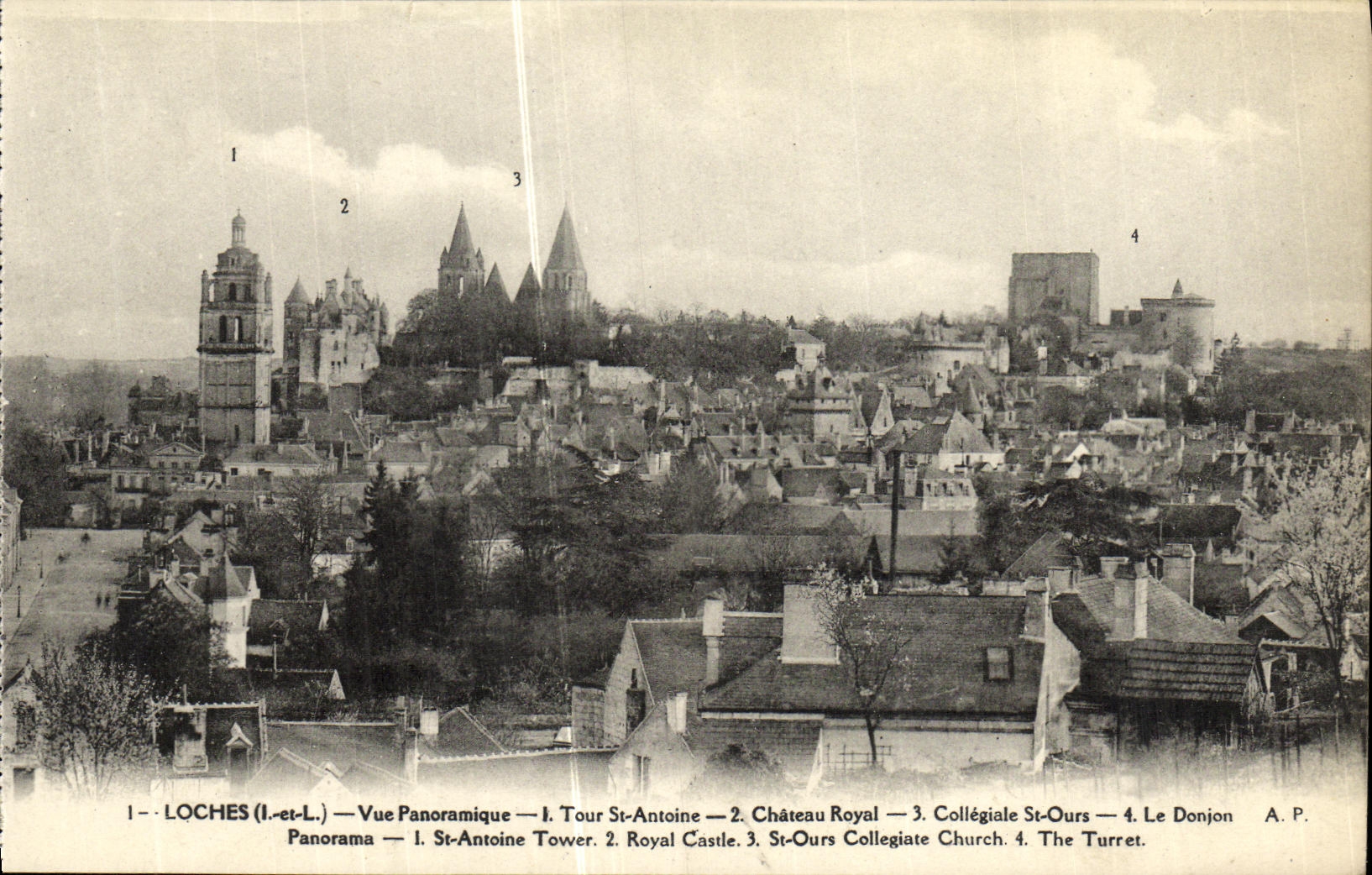 CPA Loches Vue Panoramique Tour St Antoine Chateau Royal