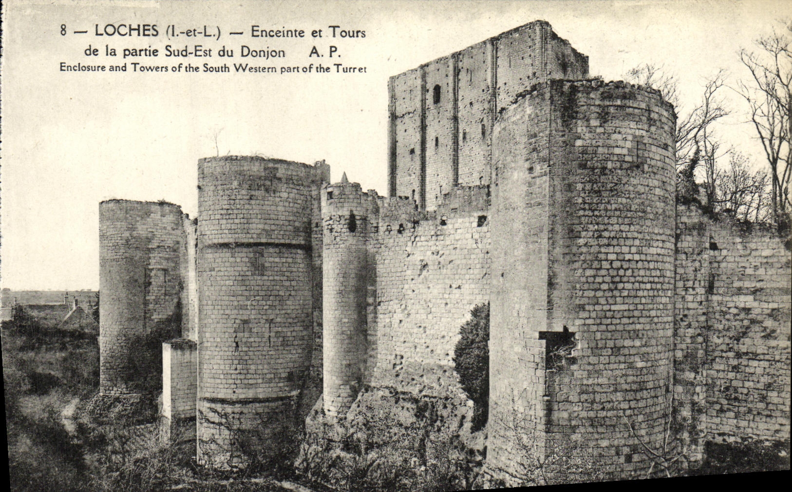 CPA Loches Enceinte et Tours de la Partie Sud Est du Donjon