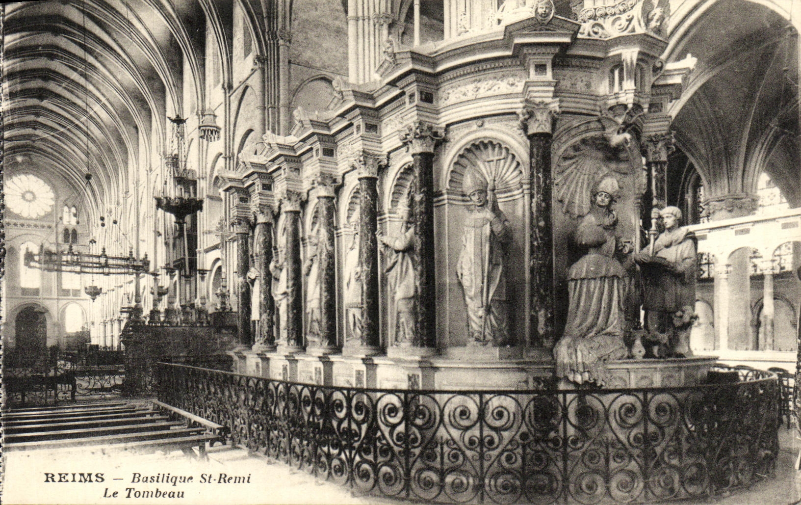 VINTAGE POSTCARD Rheims Basilica Saint Remi the Tomb