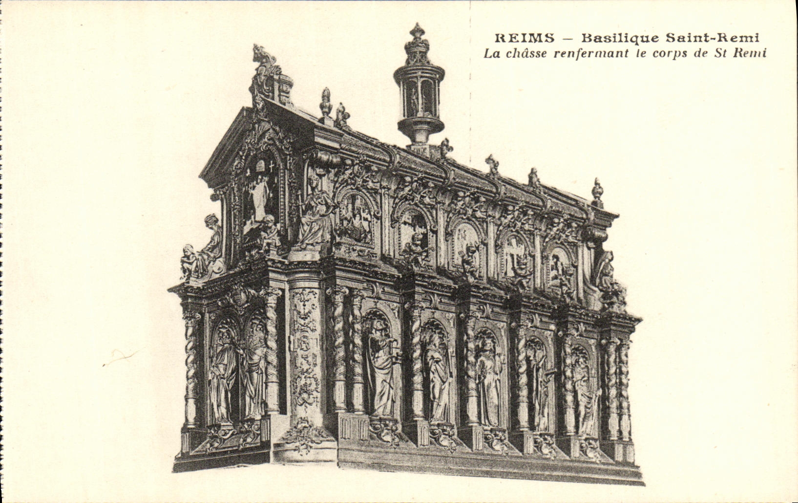 VINTAGE POSTCARD Rheims Basilica Saint Remi Hunting Containing the Body of St Remi