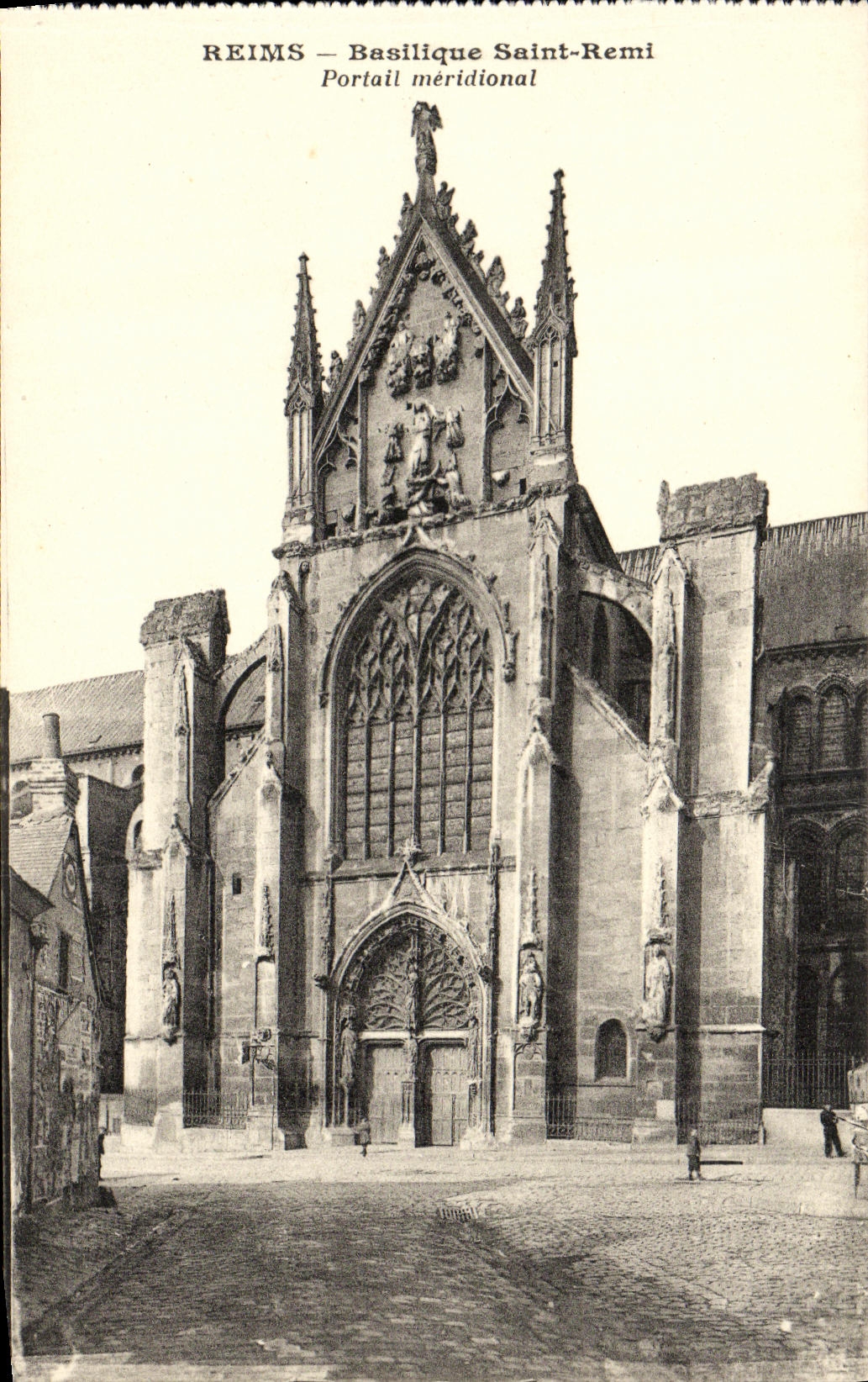 VINTAGE POSTCARD Rheims Basilica Saint Remi Southernmost Gate