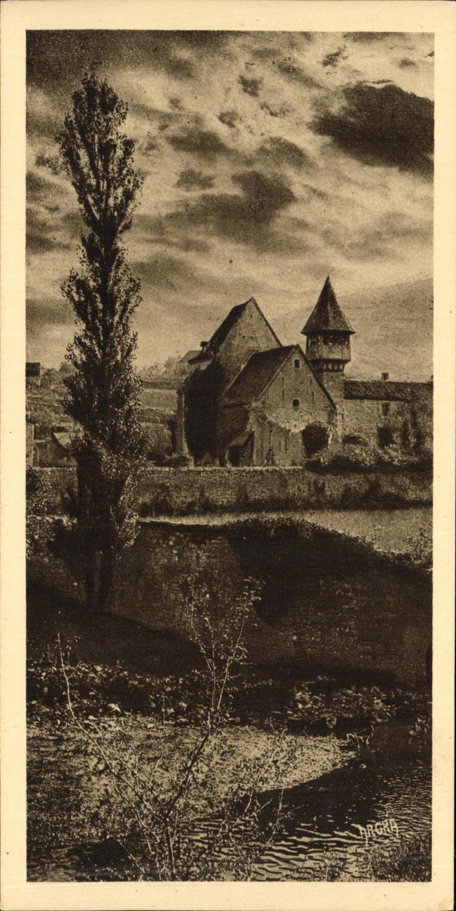 VINTAGE POSTCARD Quercy Valley of Cold Espagnac Sainte Eulalie L old monastery of Augustins