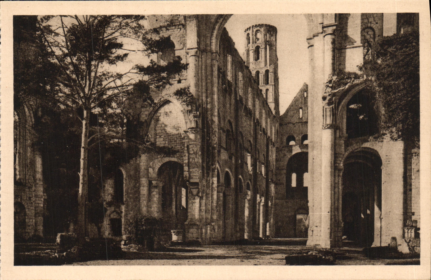 VINTAGE POSTCARD Old Abbey De Jumieges Church Notre Dame Nave of L Notre Dame church Seen from of the chorus