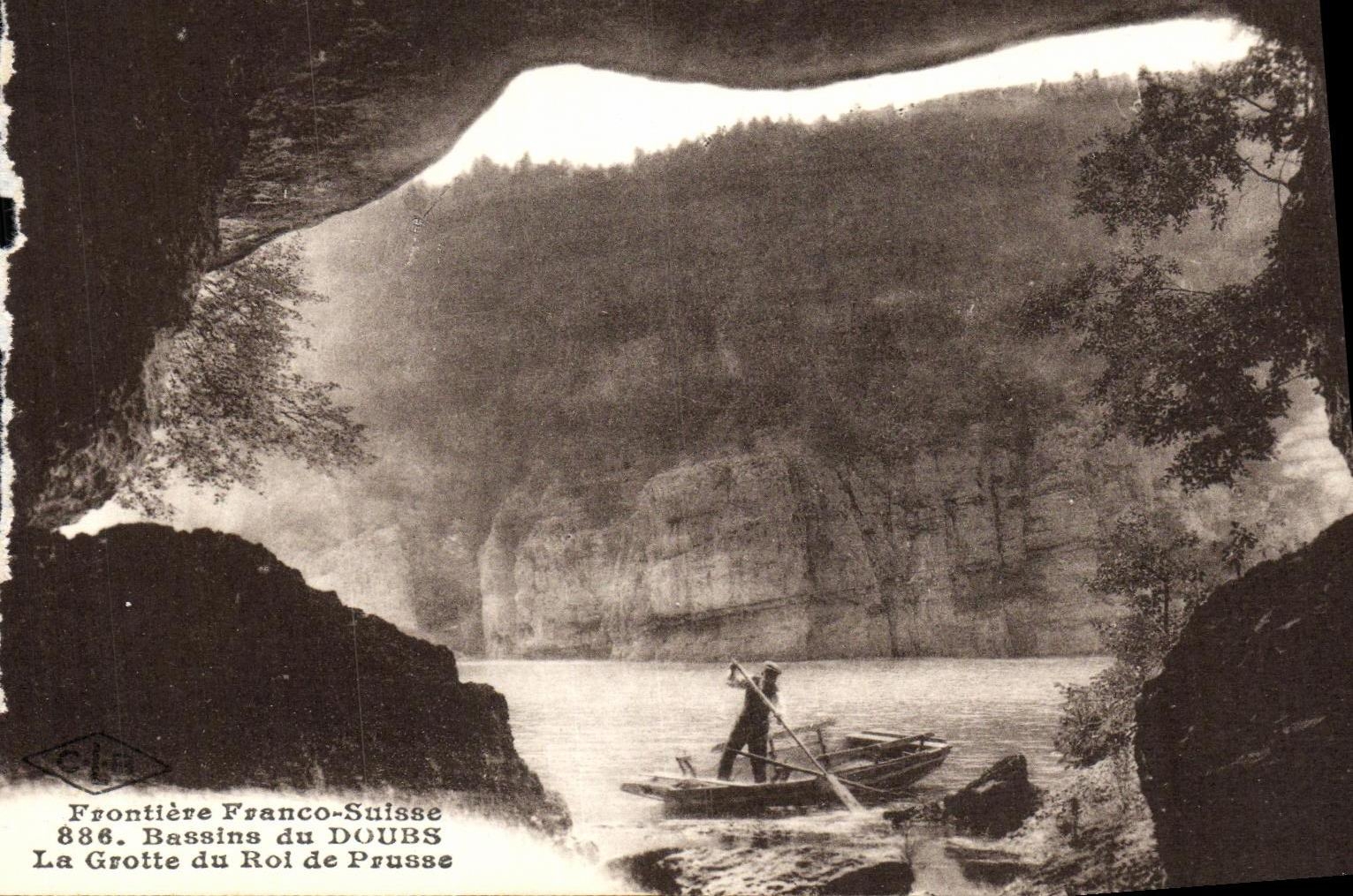 CPA Frontiere Franco Suisse Bassins du Doubs La grotte du roi de Prusse