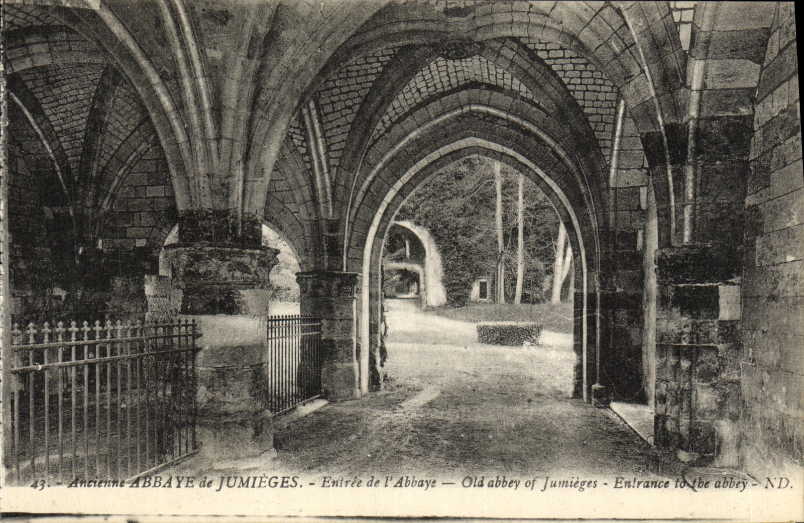 VINTAGE POSTCARD Old Abbey of Jumieges Entered of L Abbey