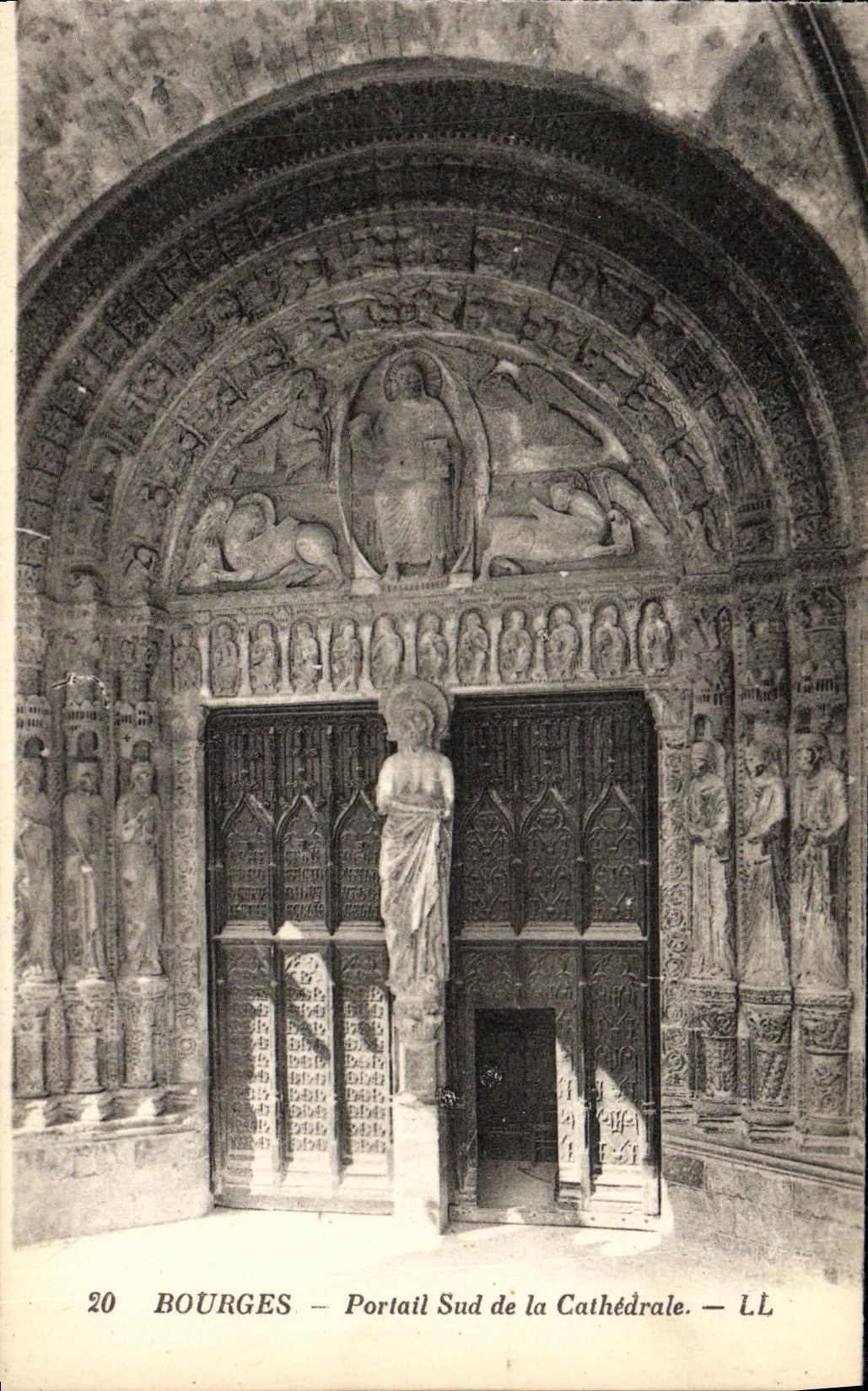 VINTAGE POSTCARD Bourges Southern Gate of the Cathedral