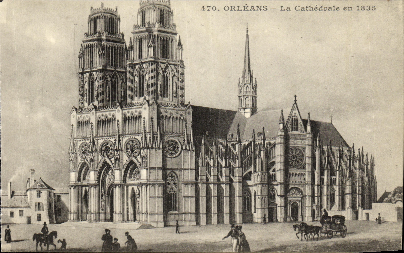 CPA Orleans La Cathedrale en 1835