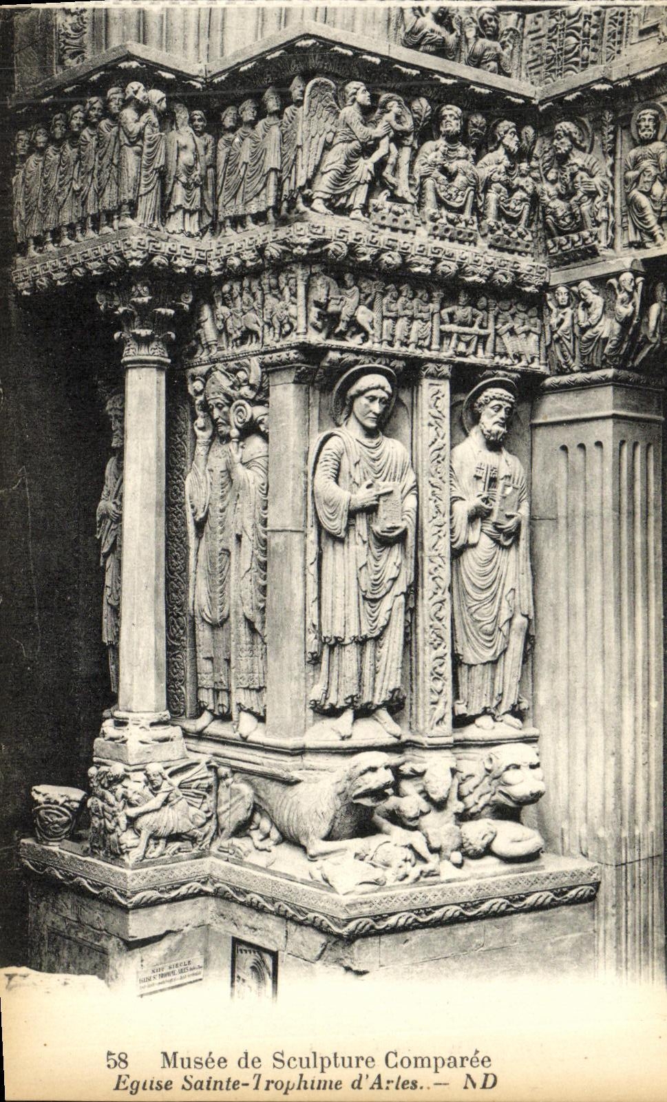 VINTAGE POSTCARD Museum of Sculpture Comparee Church Sainte Trophime D Arles