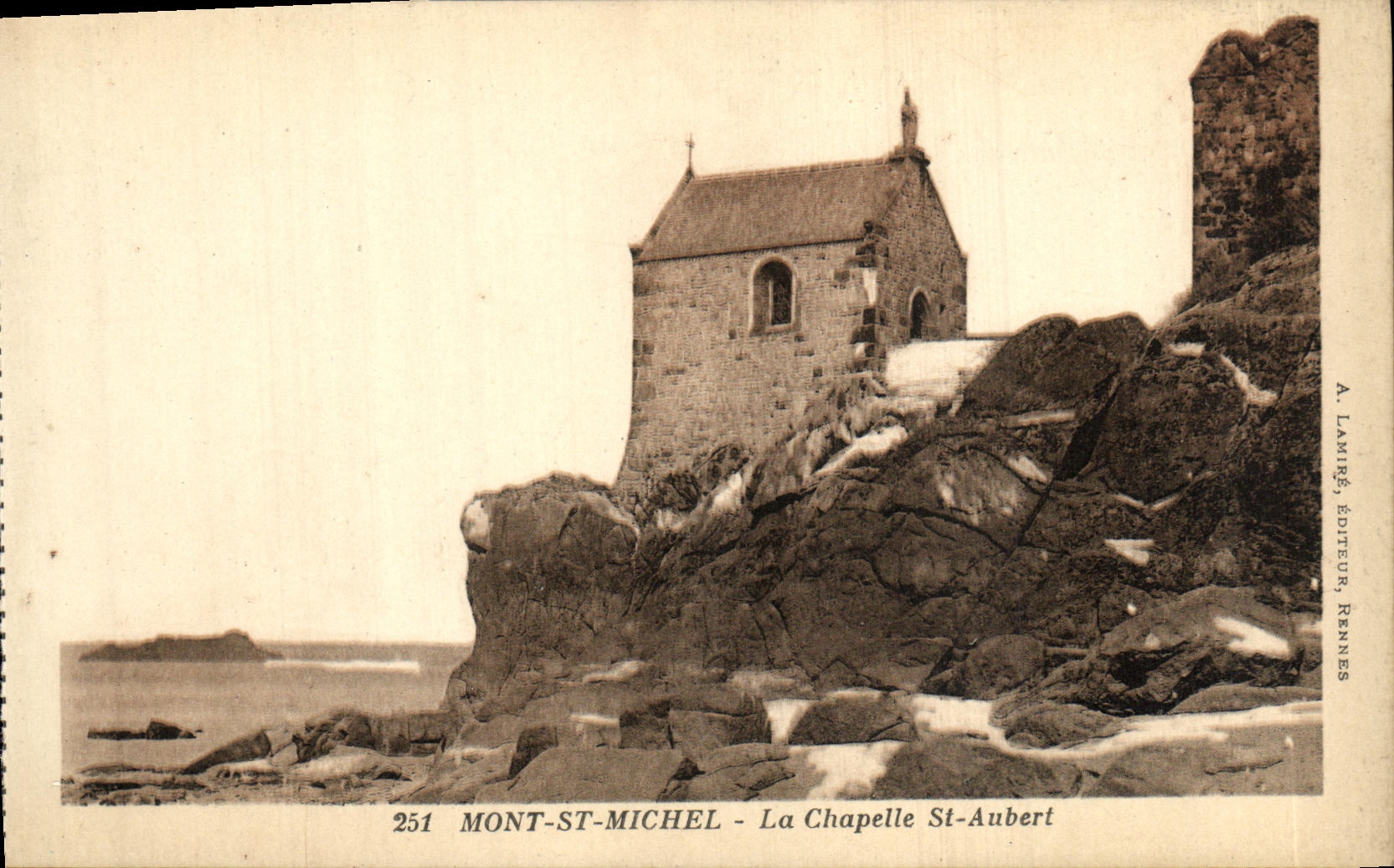 CPA Mont St Michel La Chapelle St Aubert