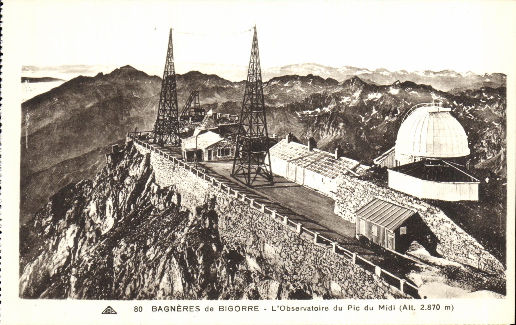 POSTAL Bagneres de Bigorre L observatorio de la VENDIMIA del pico del sur