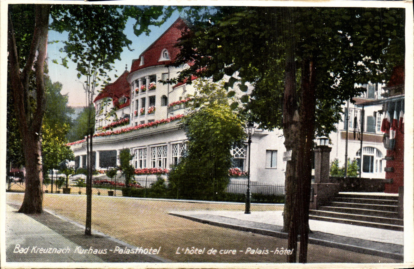 VINTAGE POSTCARD Bad kreuznach Kurhaus Palasthotel L