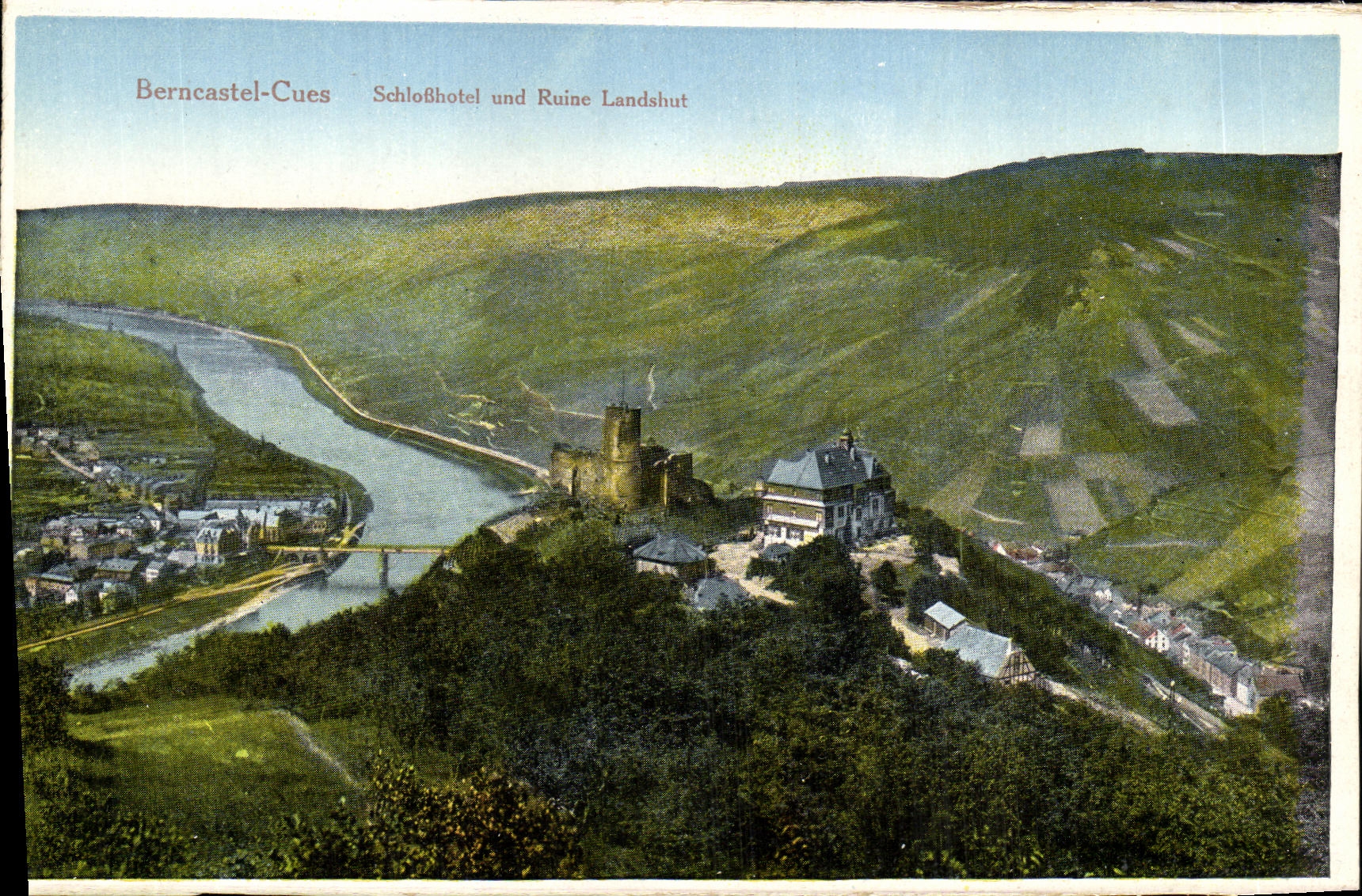 CPA Berncastel Cues Schlobhotel und Ruine Landshut