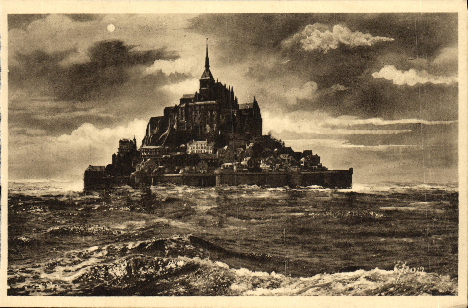 CPA Le Mont St Michel Le Mont par temps d equinoxe