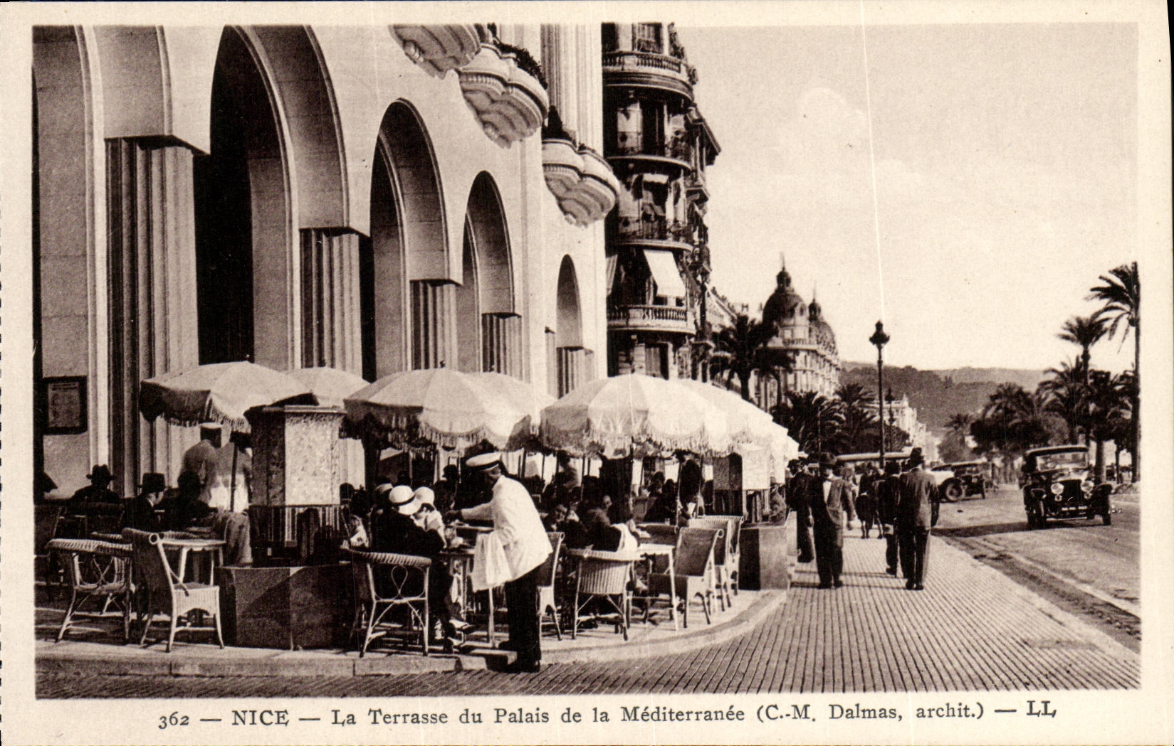 VINTAGE POSTCARD Nice the Terrace of the Palate of Mediterrenee