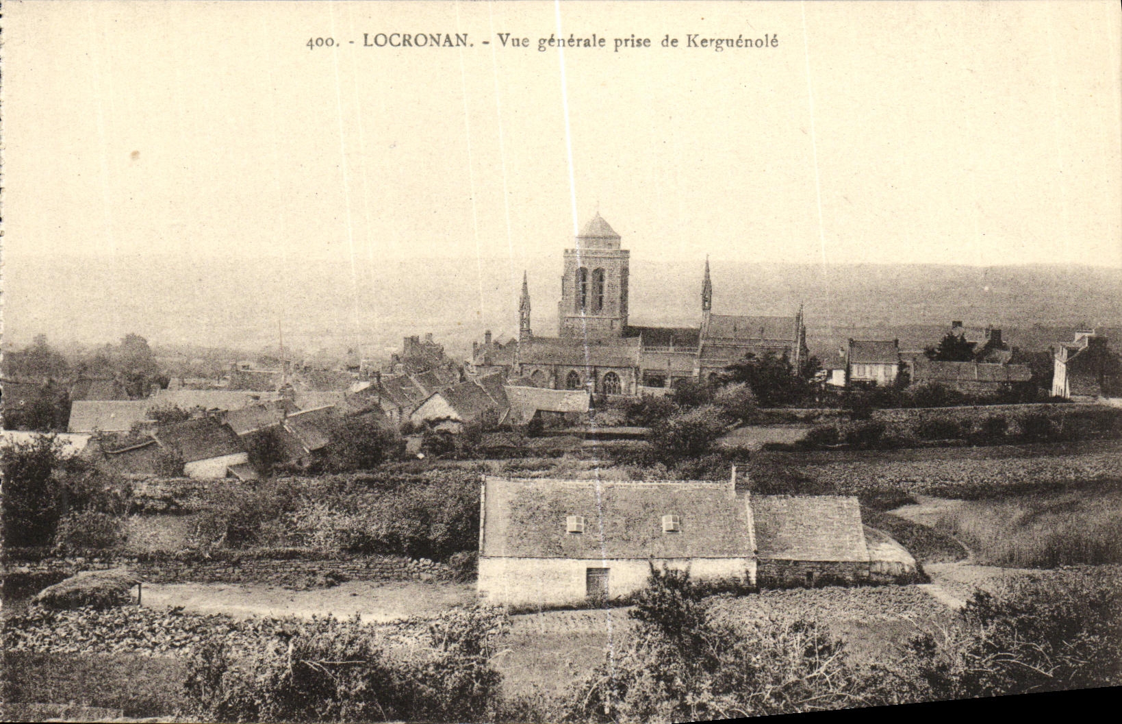 VINTAGE POSTCARD Locronan View taken of Kerguenole