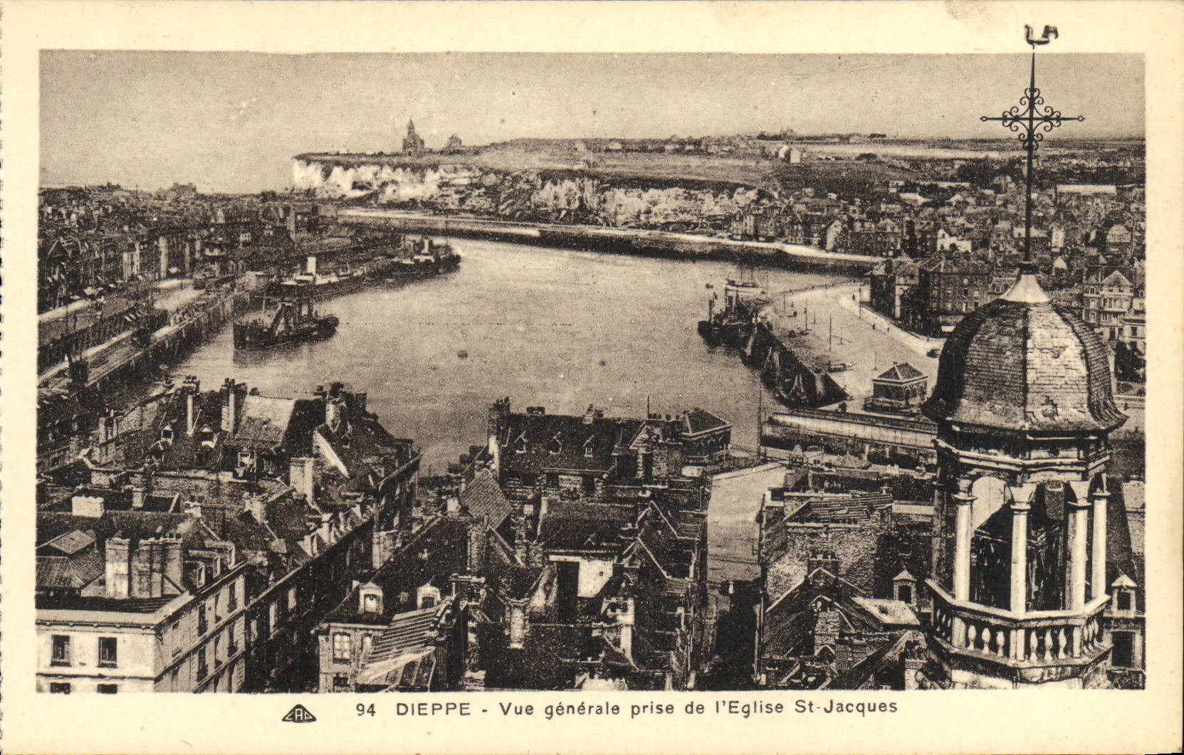 Opinion de Dieppe de la POSTAL de la VENDIMIA tomada de L St Jacques de la iglesia