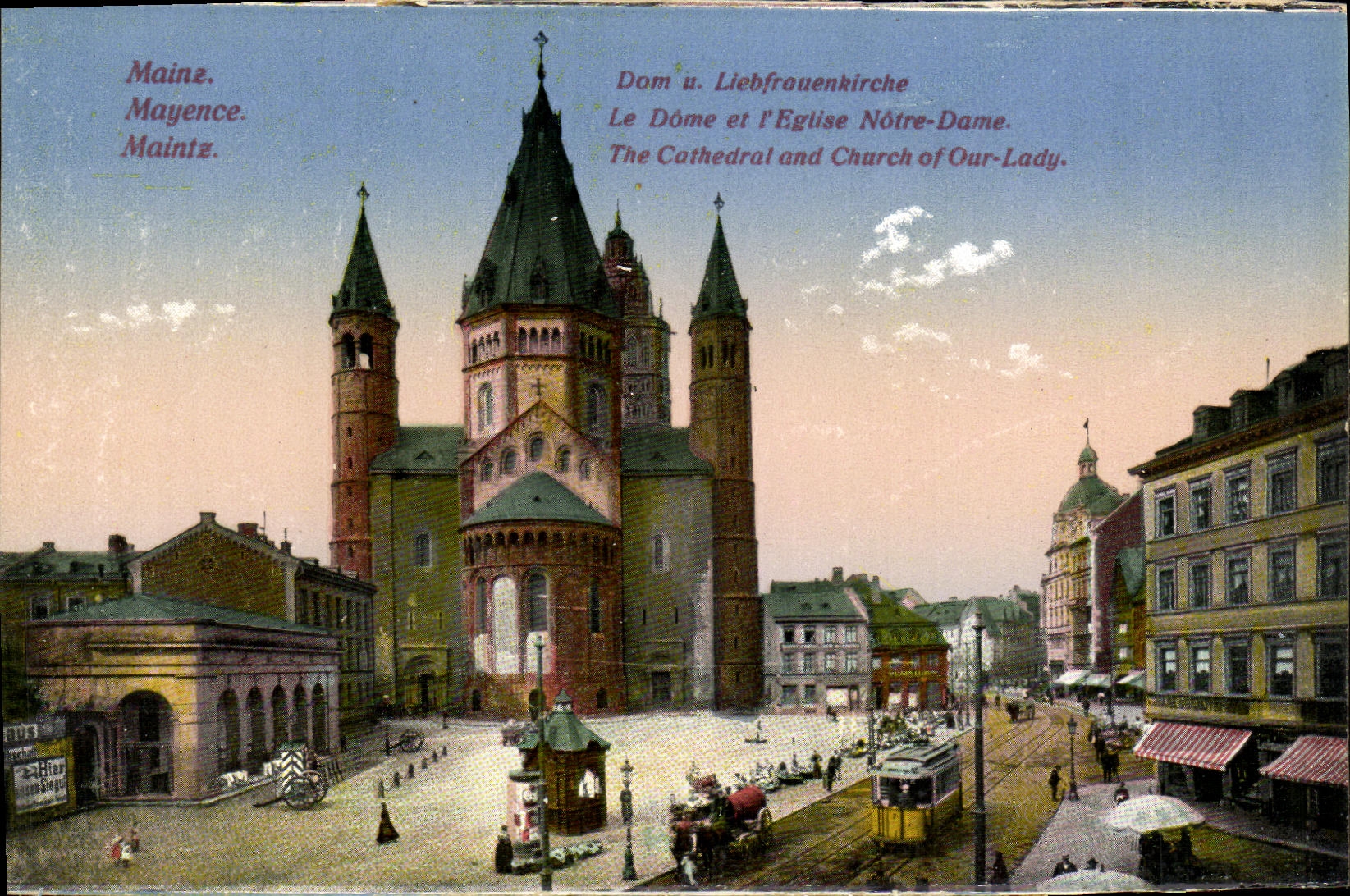 VINTAGE POSTCARD Mainz the Dome of L Notre Dame church