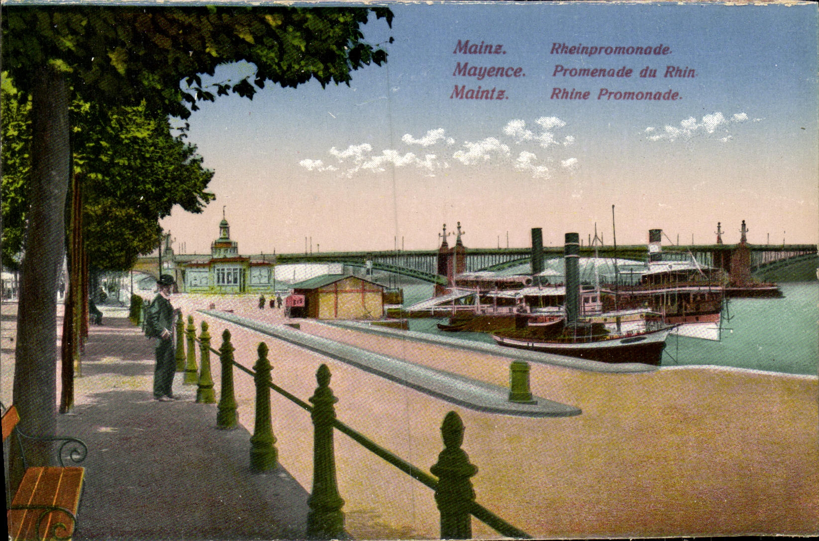 VINTAGE POSTCARD Mainz Walk of the Rhine