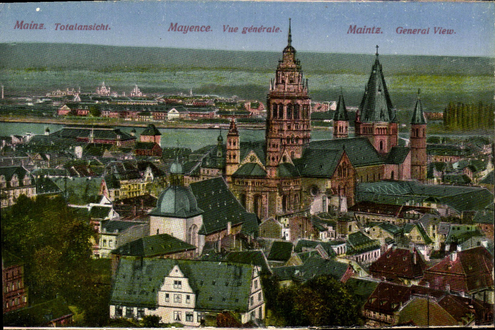 VINTAGE POSTCARD Mainz View