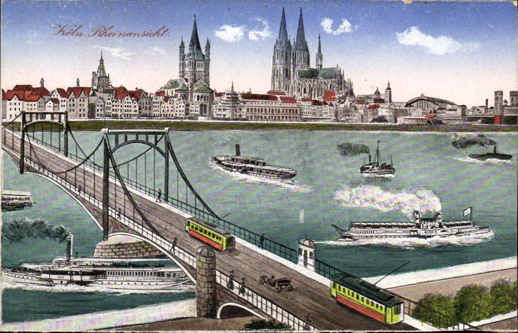 Barcos de Koln de la POSTAL de la VENDIMIA