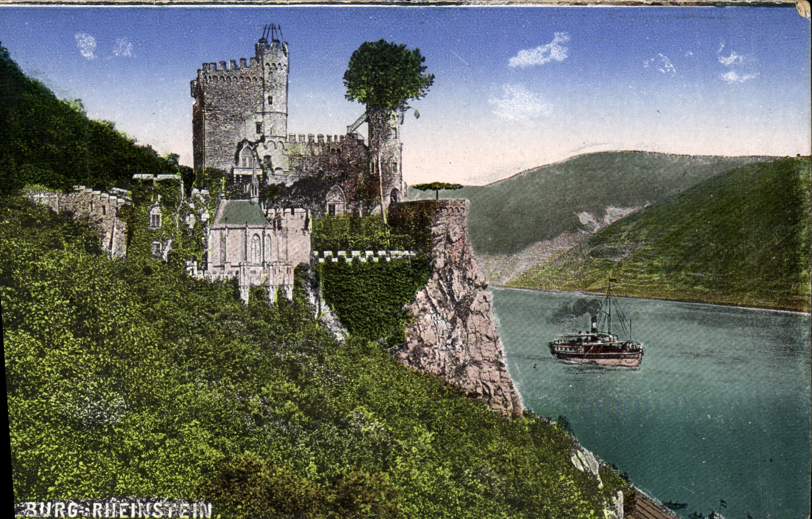 VINTAGE POSTCARD Burg Rhenstein