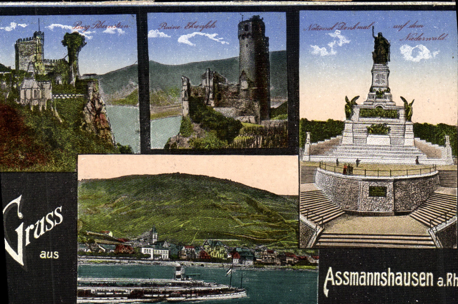 VINTAGE POSTCARD Gruss aus Assmannshausen