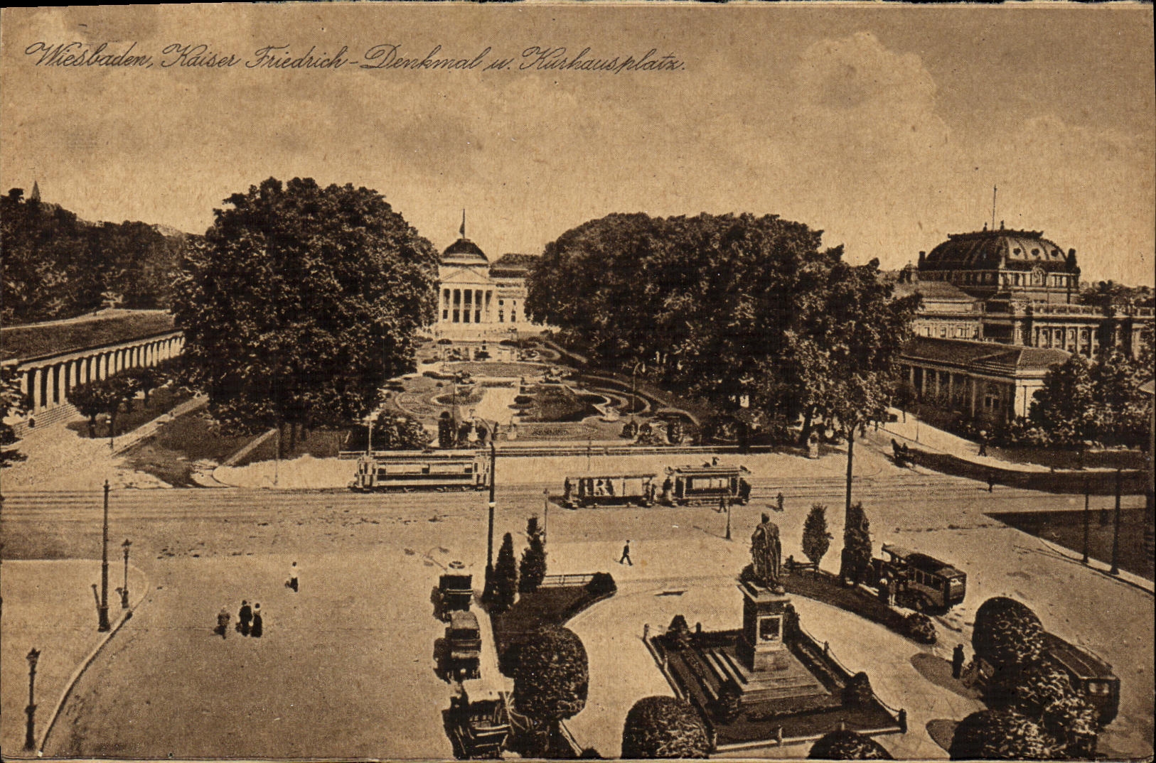 VINTAGE POSTCARD Wiesbaden Rules of L Frederic Emperor and Place of the Casino