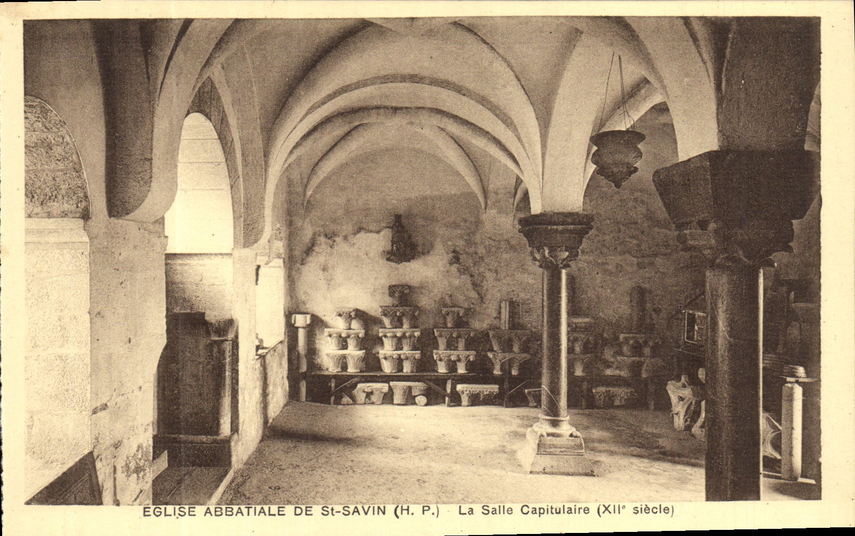 VINTAGE POSTCARD Abbatale Church Of St Savin the Chapter house