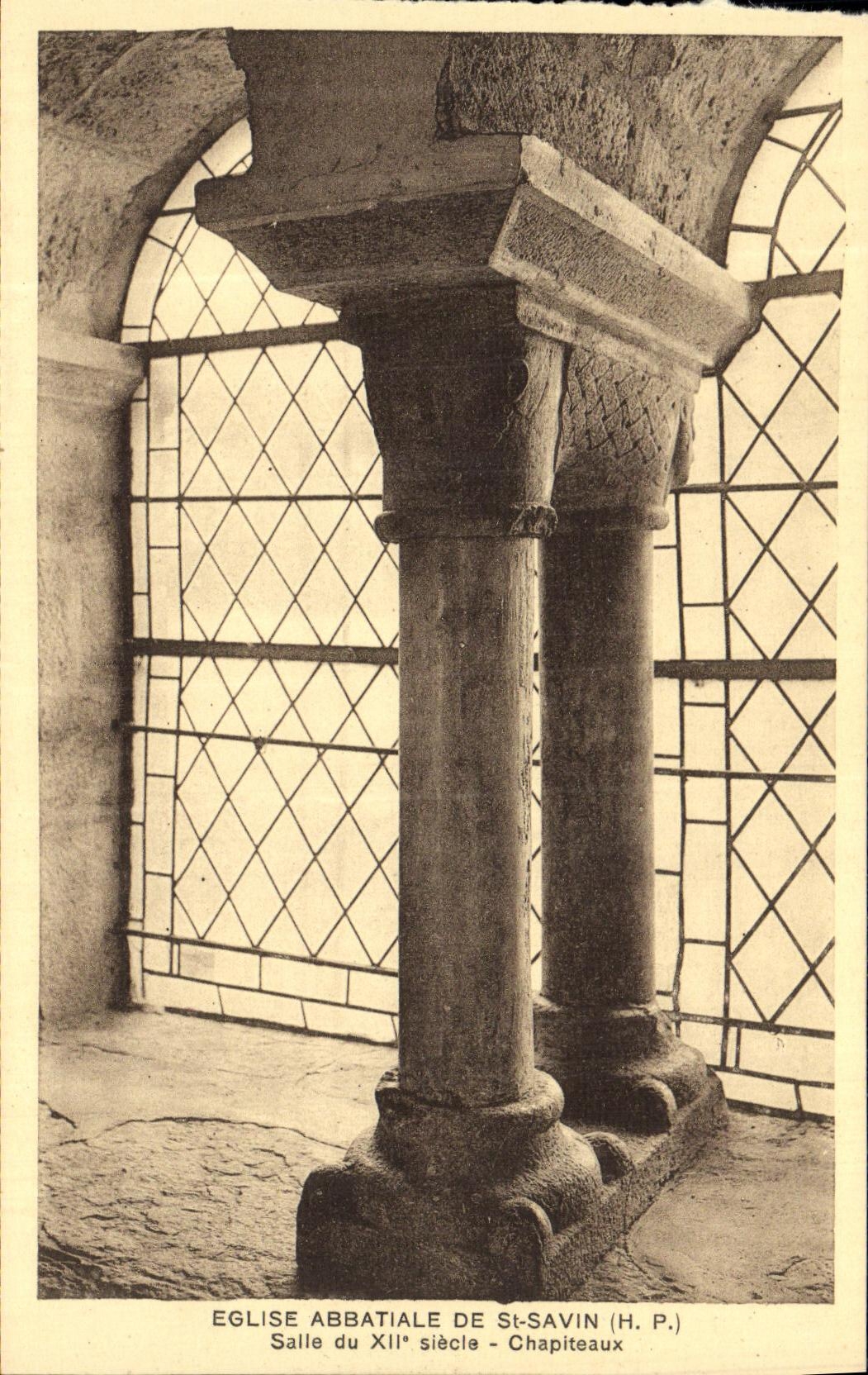 VINTAGE POSTCARD Abbatale Church Of St Savin the Room Capitals