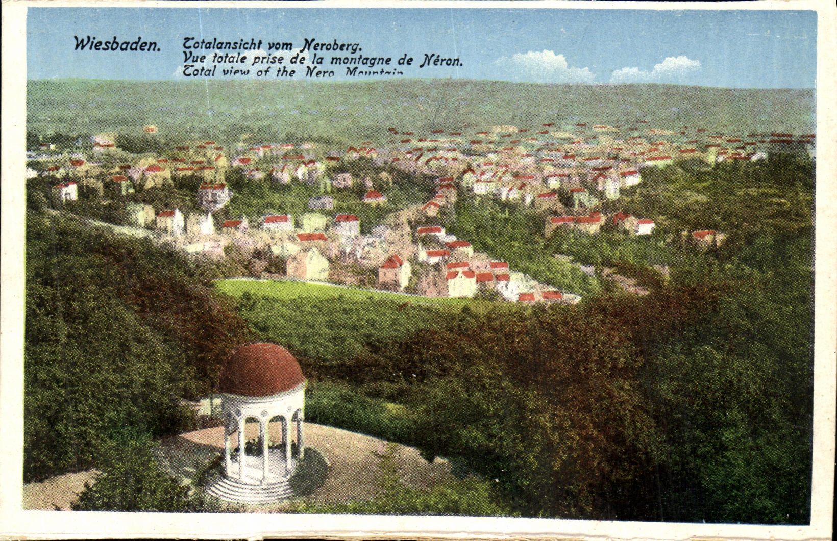 VINTAGE POSTCARD Wiesbaden Totalansicht Vom Neroberg