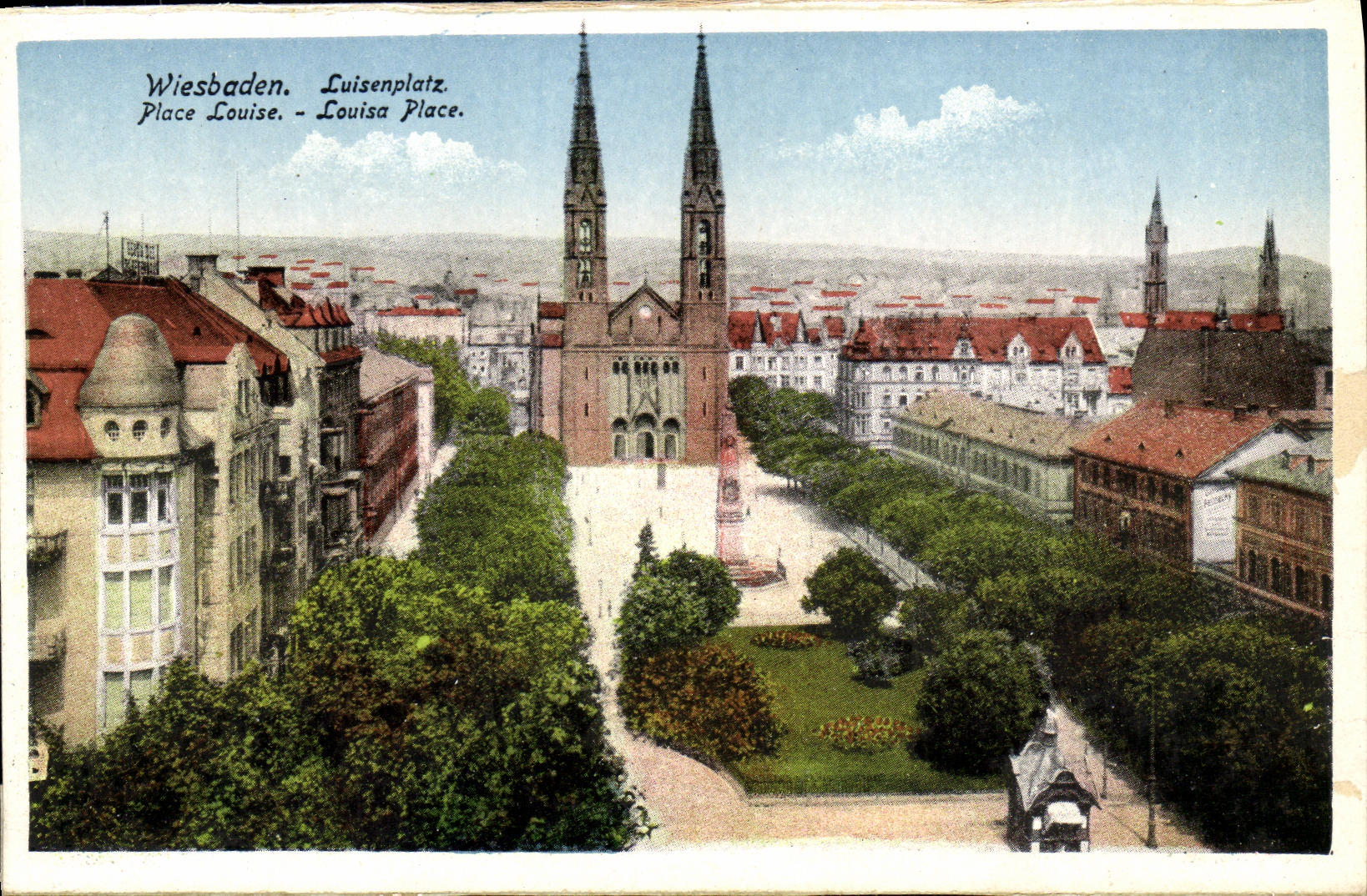 VINTAGE POSTCARD Wiesbaden Luisenplatz